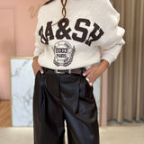 Calças Castanhas em Couro Sintético Rami | ba&sh