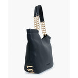 Mala de ombro Love Moschino em  preto com alças de corrente