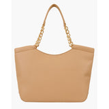 Mala de ombro Love Moschino em camel com alças de corrente