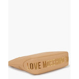 Mala de ombro Love Moschino em camel com alças de corrente