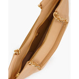 Mala de ombro Love Moschino em camel com alças de corrente