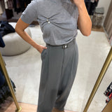 T-Shirt de Malha Cinzenta com Aplicação | Liu Jo