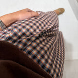 Saia de Lã com Estampa Xadrez Castanho | VIOLETA