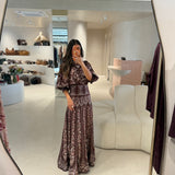 Vestido Liz Bordô Maxi com Mangas Tufadas | FARM RIO