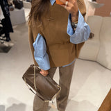 Mala de Ombro com Corrente Castanha | TWINSET