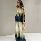 Conjunto blusa e calça acetinado Ottod'ame com print tie dye