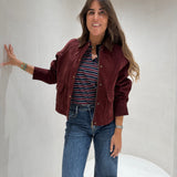 Casaco Bordeaux Textura Aveludada Bristol | VIOLETA