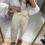 Calça palazzo TWINSET em sarja com cinto