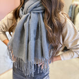 Estola com Logotipo em Relevo Cinza | Liu Jo