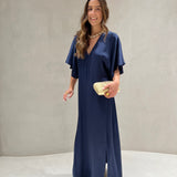 Vestido midi Ottod'ame acetinado azul