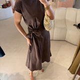 Vestido Midi Fluido Castanho | Scotch & Soda