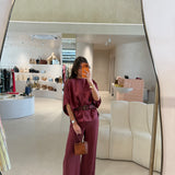 Conjunto Blusa e Calça Bordeux em Linho | OTTOD'AME