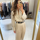 Macacão Taupe Daisy com Perna Larga | Scotch & Soda