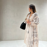 Vestido boho chic em bege