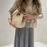Camisola bege de malha SEMICOUTURE com renda