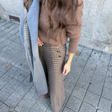 Calças em Mistura de Lã Xadrez | TWINSET