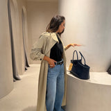 Trench Coat Bege Comprido com Folhos | BA&SH