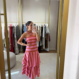 Vestido Midi Assimétrico Rosa Coral | Violeta Store