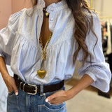 Blusa Boho Bordada Azul Jacky | ba&sh