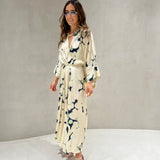 Vestido midi Ottod'ame acetinado estampado