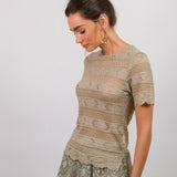 T‑Shirt Avery em Tricot Rendado | CECILIA PRADO