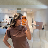 Calças de Estampa Xadrez em Castanho | VIOLETA