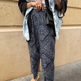 Calças com Padrão Bandana Azuis