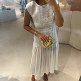 Vestido de musselina Semicouture em branco