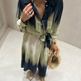 Camiseiro acetinado Ottod'ame com print tie dye azul