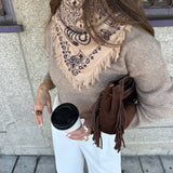 Bandana Grande em Malha Bege | VIOLETA