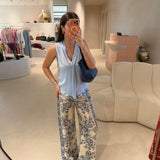 Calças Foulard Print Azul | LIU JO