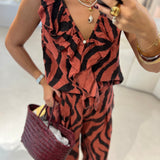 Conjunto animal print em linho