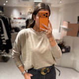 Camisola de Malha Bege com Decote Redondo  | ottod'ame