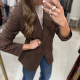 Blazer Castanho com fio lurex com Botão | Liu Jo