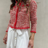 Casaco de malha vermelho em tweed Liu Jo