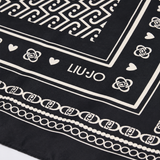 Lenço Quadrado Grande Preto Monograma | LIU JO