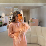 Conjunto Blusa e Calça Penas Pêssego | TWINSET