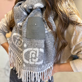 Cachecol com Monograma Cinza | Liu Jo