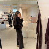 Set de Calça e Jaqueta em Castanho | Liviana Conti