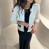 Cardigan TWINSET em malha tricotada com botões branco