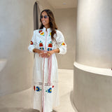 Vestido Luz em branco com bordados