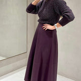 Camisola de malha Nenette bordeaux com lurex azul