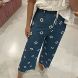 Calça Elvis azul com bordados