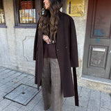 Calça Palazzo em Xadrez Castanho | Liu Jo