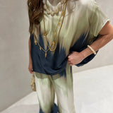 Conjunto blusa e calça acetinado Ottod'ame com print tie dye