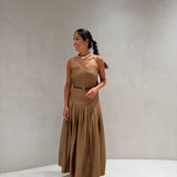 Vestido Norma em Camel | Semicouture