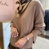 Camisola em Malha de Lã e Caxemira Camel | Liu Jo