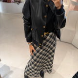 Casaco em Pele Sintética Preto com Botões | TWINSET