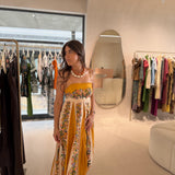Vestido Maxi Amarelo com Estampa Jardim | FARM RIO