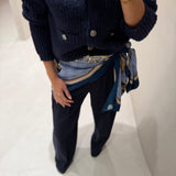 Cardigan em Mistura de Alpaca e Lã Azul Marinho com Fio Lurex | Liu Jo